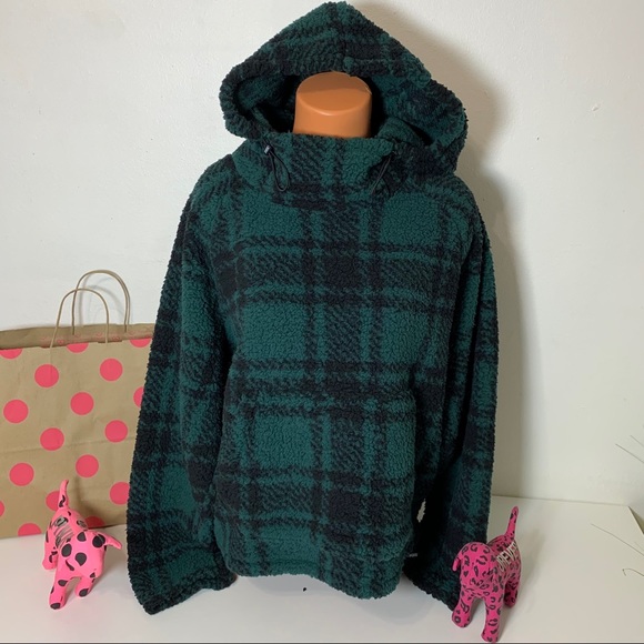 PINK VS FUNNEL NECK SHERPA HOODIE - Picture 4 of 8